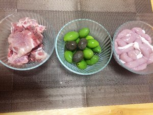 The practice measure of soup of bowel of pink of pig of shrimp double olive 1