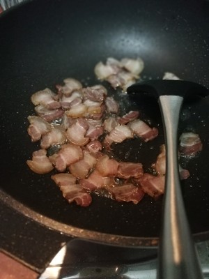 Turnip doing fries bacon (Hunan dish) add bacon newly to go quickly the practice measure of salty method 4