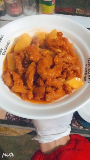 The practice measure of wicker of fryer of sweet-and-sour chicken breast 7