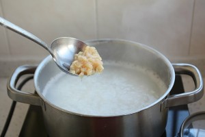 [small breast of sun cereal chicken] the practice measure of congee of Xianggu mushroom of shelled fresh shrimps of digestible chicken Chengdu 10