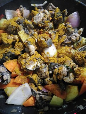 The practice measure of potato curry chicken 5