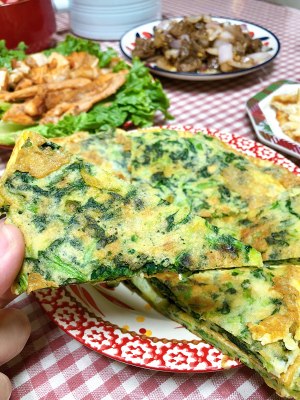 ホウレンソウの卵ケーキスーパー 家族の日常生活のクイックワーカーの料理の朝食の簡単な最初の選択？実践測定15 
