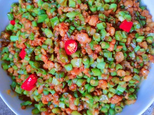 Exceed character of simple beans of ground meat of dish of go with rice, delicious to weeping practice measure 6