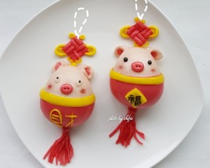 漫画の蒸しパン- 中国の結び目の小さな幸運の豚の・少しのお金の豚の練習対策・40 