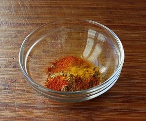 The practice measure of taste of cashew of * of Indian flavor chicken 2