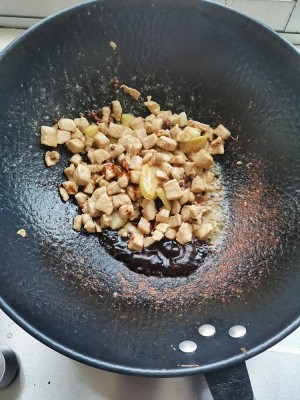 The practice measure of pickled Chinese cabbage of rice of chicken of dish of go with rice 9