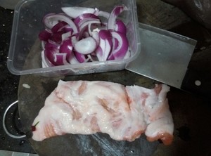 タマネギの豚肉1の練習尺度