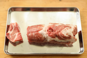Flesh of shoulder of pig of black tea bittern coils the practice measure of egg of & with a soft yolk 5
