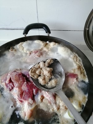 Sauce ox is tendinous child fleshy ~~ (the pig that add sauce is tendinous child the flesh and bittern egg practice) practice measure 4