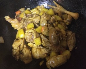 The practice measure of chicken of stew of simple edition potato 4