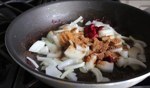 The practice measure of taste of cashew of * of Indian flavor chicken 14