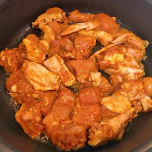 The practice measure of chicken of curry of the daily life of a family 4