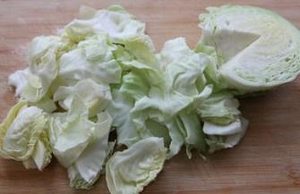 The practice measure that boil in water for a while fries cabbage 1