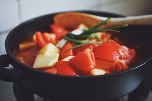 The practice measure of the tomato potato beef that stew 11