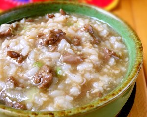The practice measure of celery beef congee 9