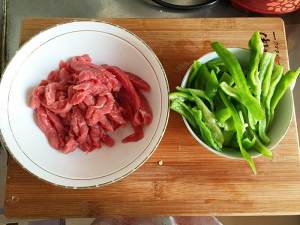 Super the practice measure of shredded meat of tender green pepper ox 1