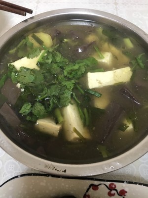 The practice measure of soup of ovine blood bean curd 4