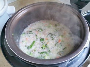 The practice measure of congee of miscellaneous greens beef 7