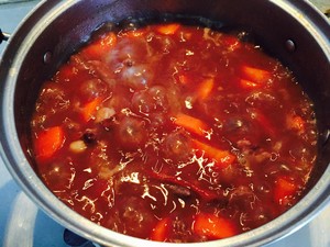 The practice measure of end of sheep of red wine braise 10
