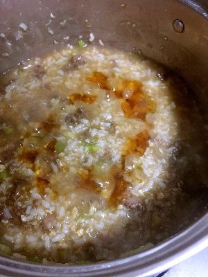 The practice measure of celery beef congee 8
