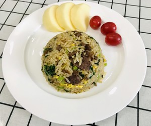 The practice measure that beef of green vegetables egg fries a meal 7