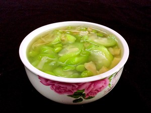 The practice measure of soup of bamboo shoot of end of sheep of towel gourd young soya bean 3