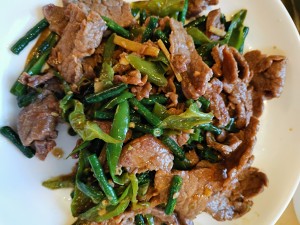 The practice measure that chili beans horn fries beef 6
