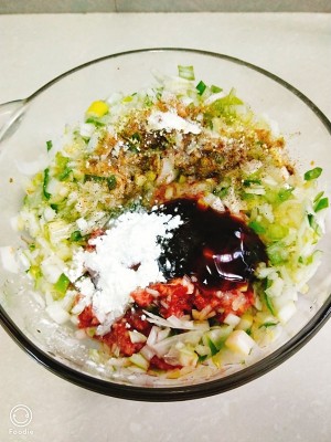 Dumpling of beef of green Chinese onion (add dumpling stuffing to make detailed move) practice measure 7