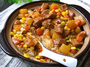 The practice measure of meal of beef of sauce of black any of several hot spice plants 6