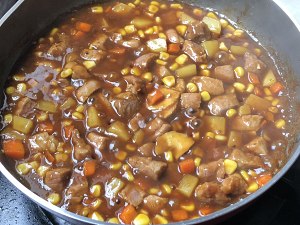 The practice measure of meal of beef of sauce of black any of several hot spice plants 5