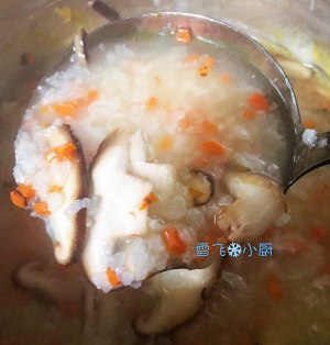The practice measure of congee of beef of Xianggu mushroom spinach 6