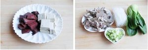 The practice measure of soup of ovine blood vermicelli made from bean starch 1