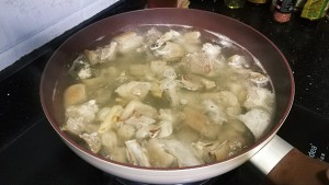 The practice measure of Nan of sheep of clear soup of mushroom of white ox liver 14