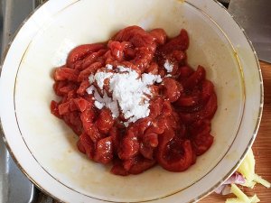 Super the practice measure of shredded meat of tender green pepper ox 4