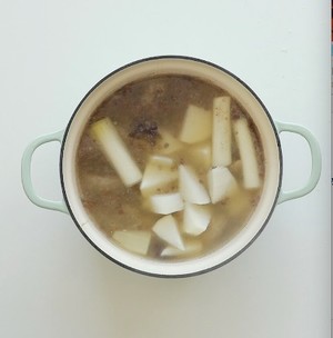 Soup of sheep of boiled in clear soup + the practice measure of the chicken of butyric miscellaneous greens that bake 4