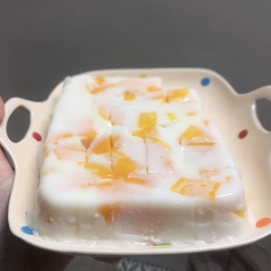 The practice measure of milk mango flummery 6