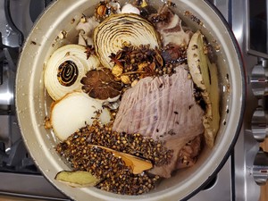 The practice measure of pink of Vietnam beef soup 6