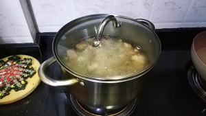 The practice measure of Nan of sheep of clear soup of mushroom of white ox liver 18