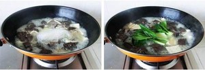 The practice measure of soup of ovine blood vermicelli made from bean starch 3