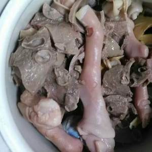 The practice measure of soup of placenta of the sheep that stew 6