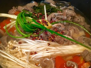 The practice measure of soup of ovine abdomen vegetable 12