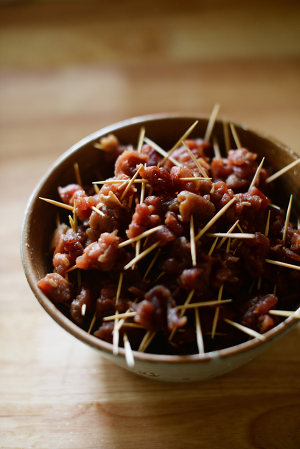 Toothpick beef (the eat that reduce fat) practice measure 7