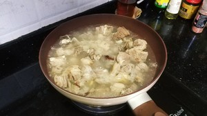The practice measure of Nan of sheep of clear soup of mushroom of white ox liver 12