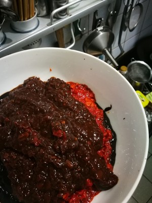 Zheng Laowu " sauce of sweet hot beef " practice measure 9