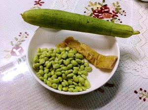 The practice measure of soup of bamboo shoot of end of sheep of towel gourd young soya bean 1