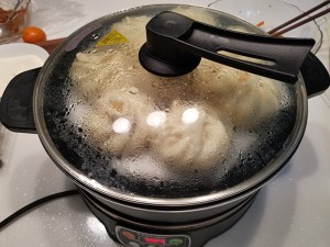 The practice measure of steamed stuffed bun of stuffing of beef carrot green Chinese onion 8