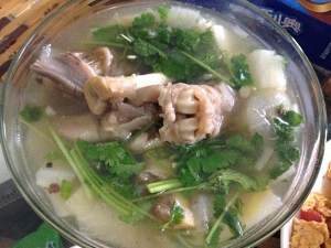 The practice measure of foot of sheep of boiled in clear soup 3