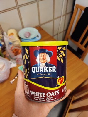 The practice measure of the banana milk oatmeal of warm stomach breakfast 4
