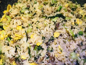 The practice measure that beef of green vegetables egg fries a meal 5