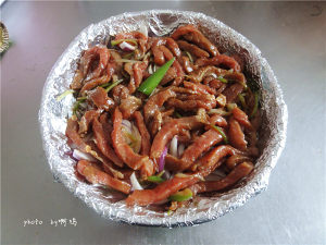 The practice measure of the tinfoil beef that bake 6